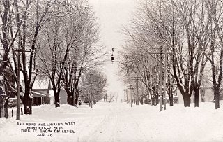 Railroad Ave. looking west, Monticello, Wis.  Four feet of snow on level  Jan. 10
